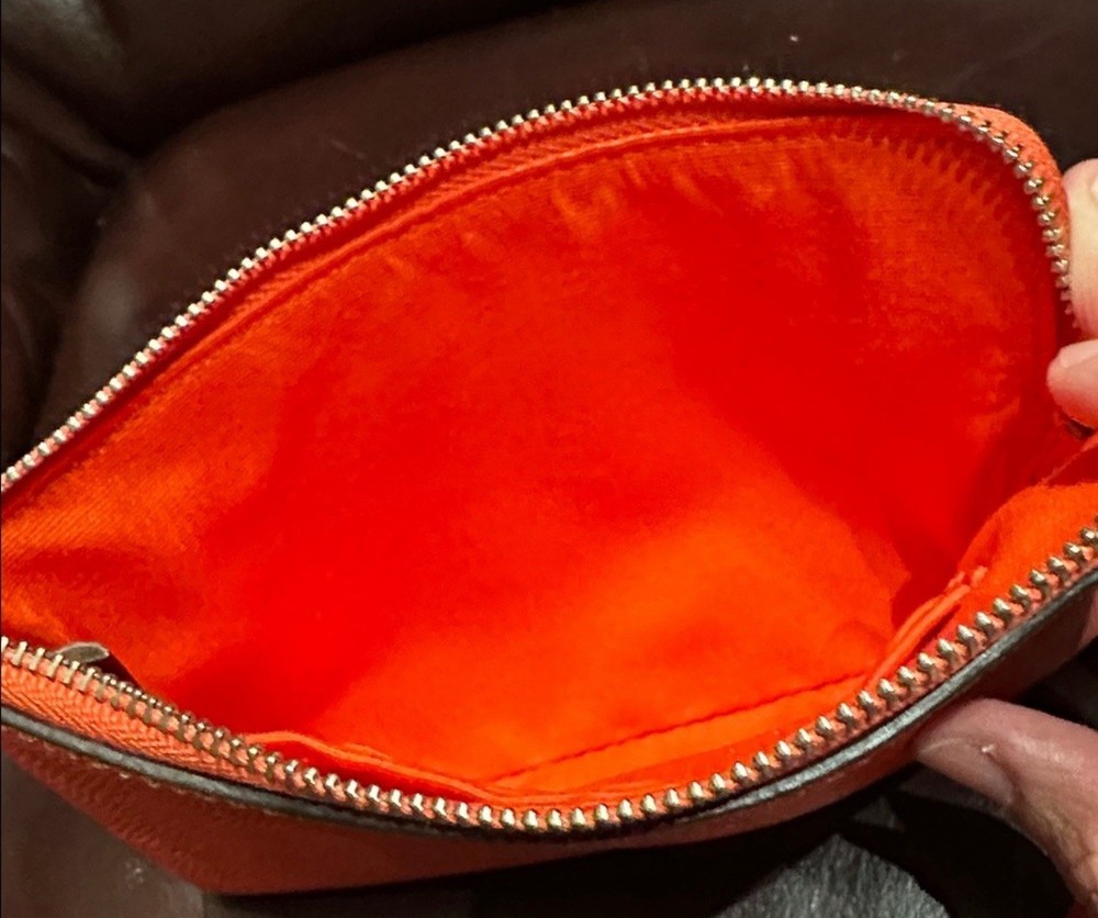 Coach Corner Zip Crossgrain Leather Wristlet
