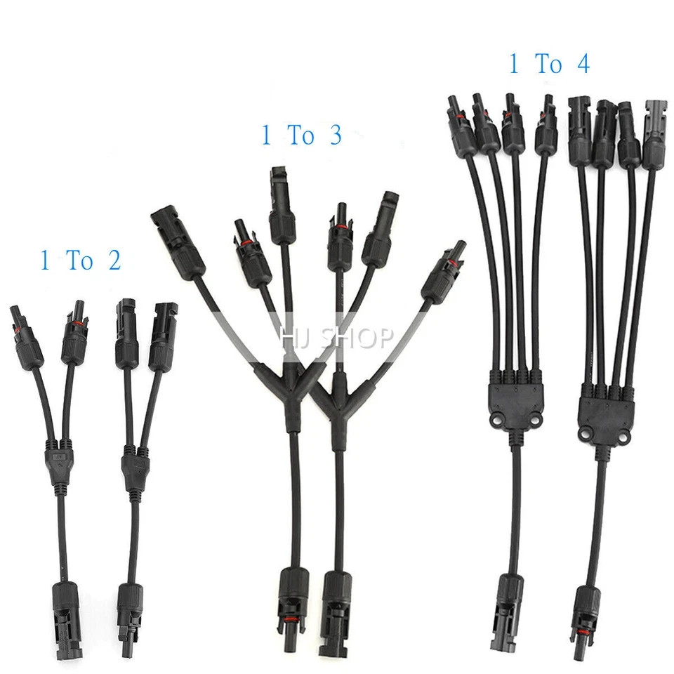 Solar Panel Y Branch Cable Connection Waterproof Adapter Connector Extension
