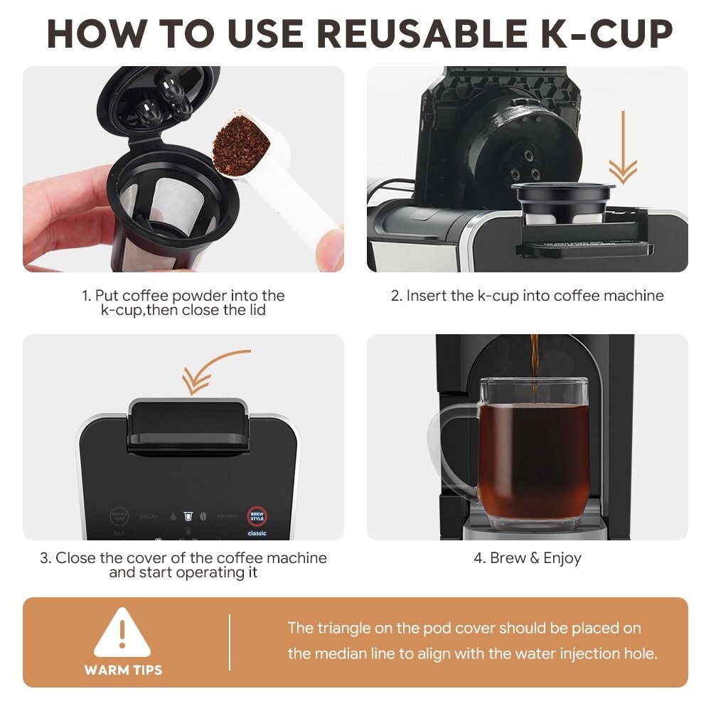 Ninja Dual Brew Coffee Maker 6 Reusable Refillable K Cup Coffee Filter Pods