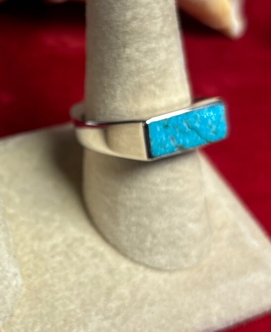 mens sterling silver ring Size 9 Turquoise