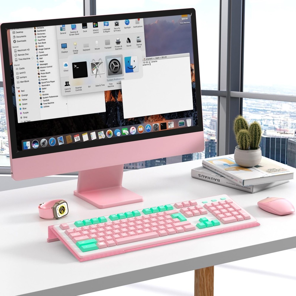 Ergonomic Computer Keyboard Stand - Glitter Pink Acrylic Keyboard Riser Tilte...