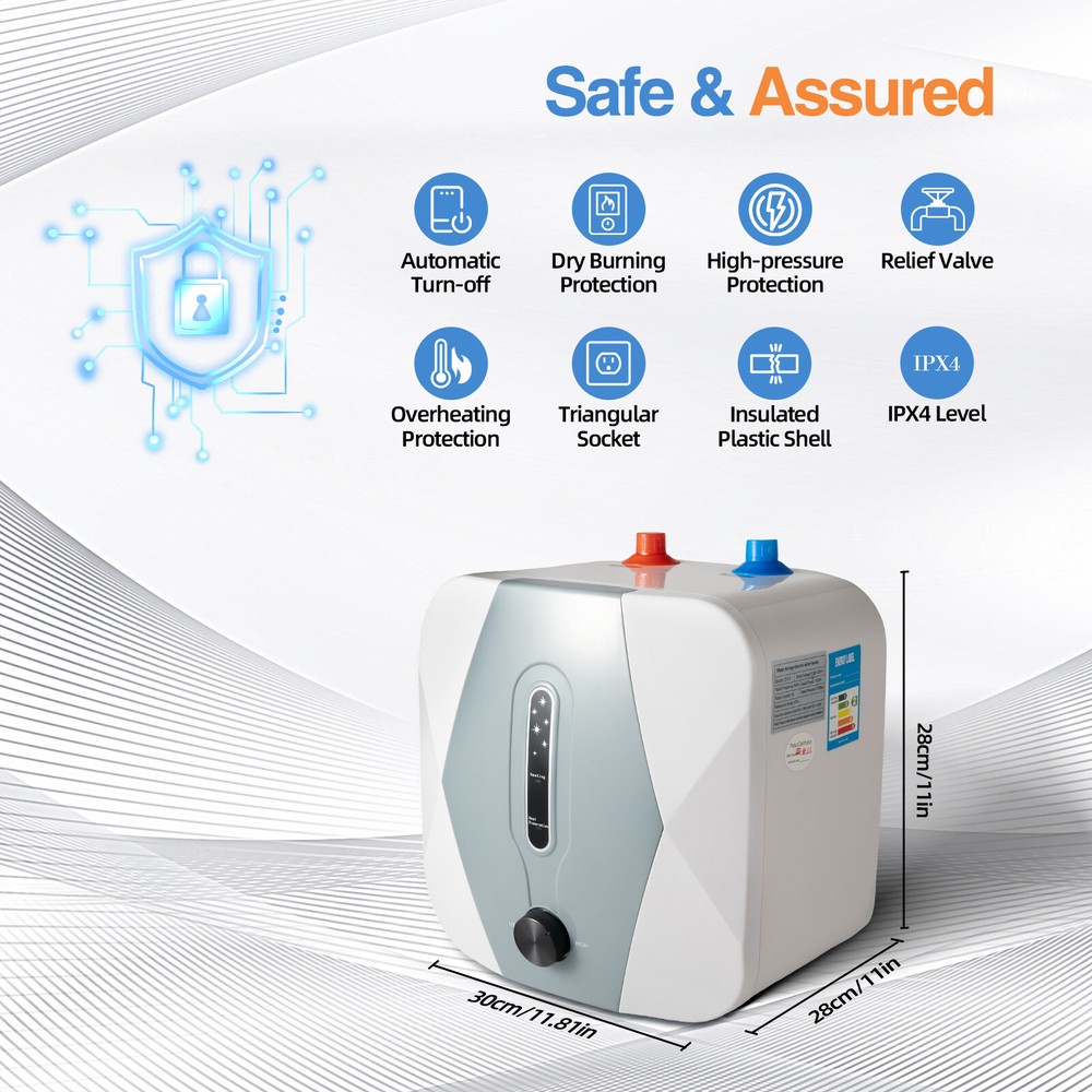 8L Electric Instant Hot Water Heater Below Sink Mini Small Water Tank 1500W NEW