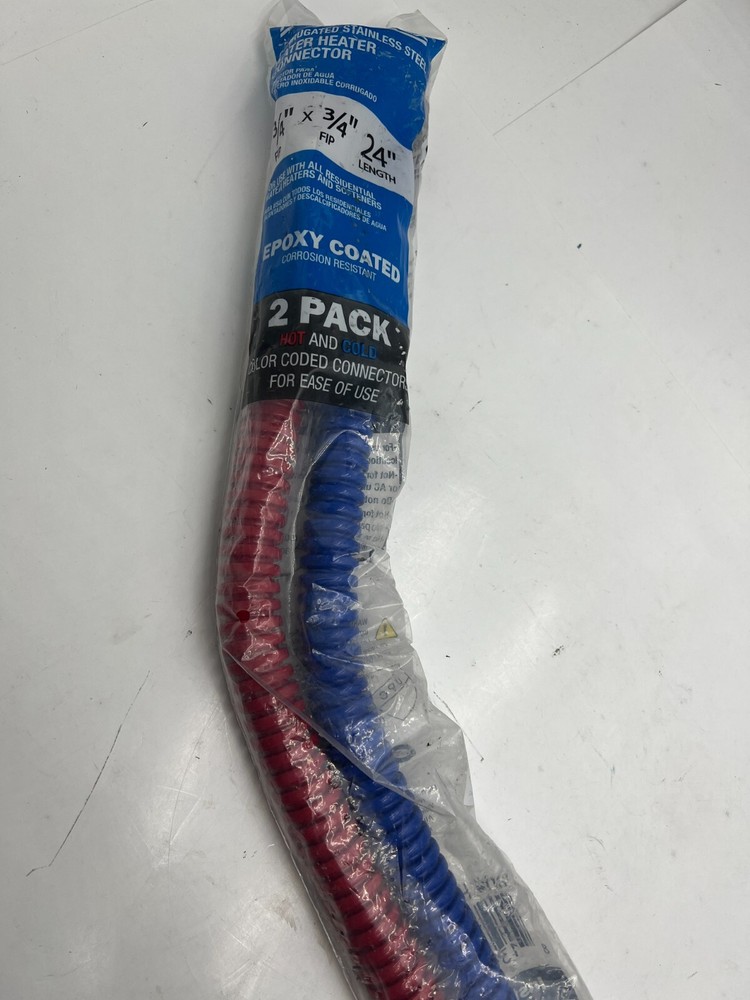 (QTY 2) Home-Flex HFWC-07RB-24 Water Heater Connector Corrugated Stainless