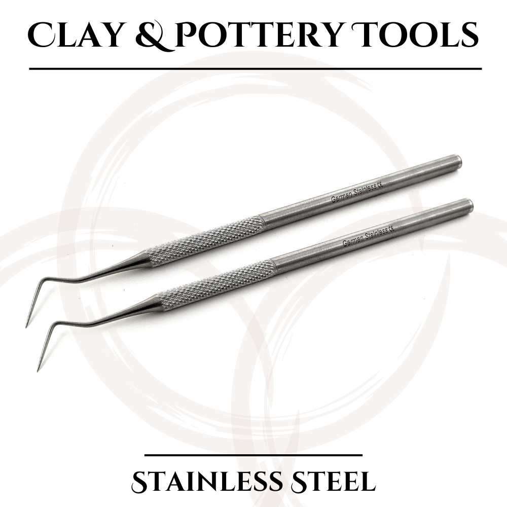 Carving Tool for Ceramic Sculpting Fine Clay Design Creations - Angled Tips