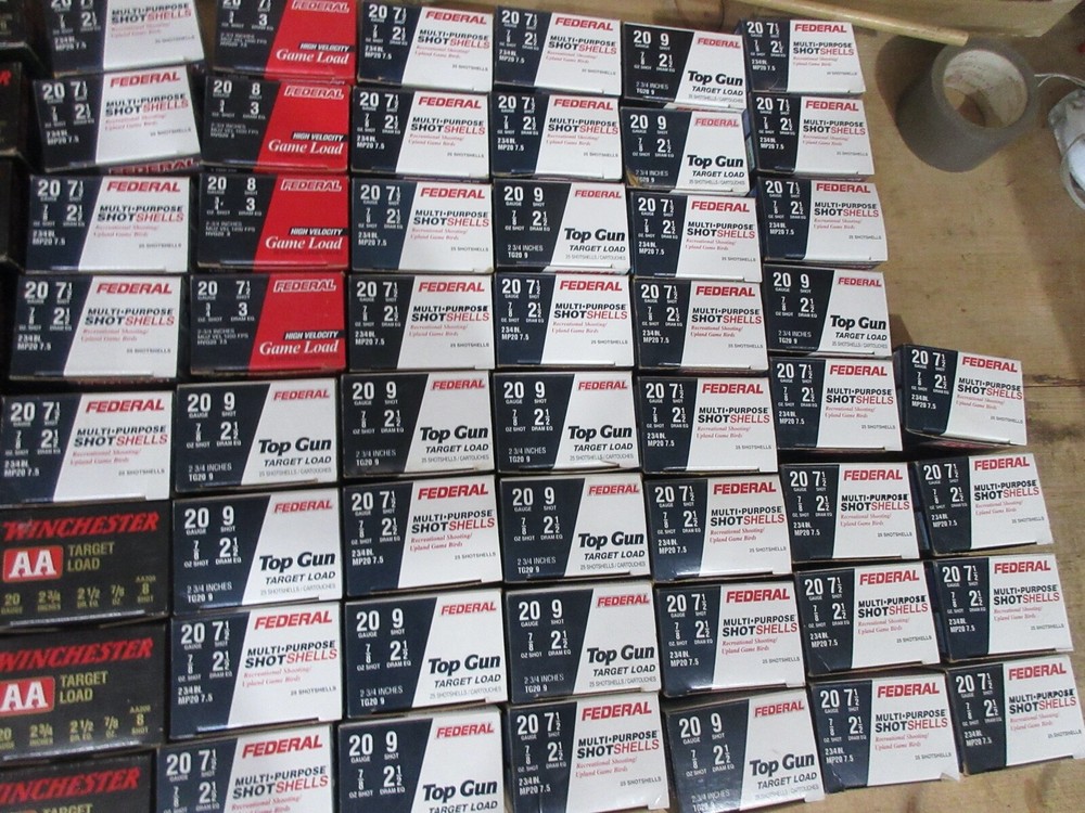 68 Empty 20 Ga Shotshell Boxes for ammo storage. (sh)