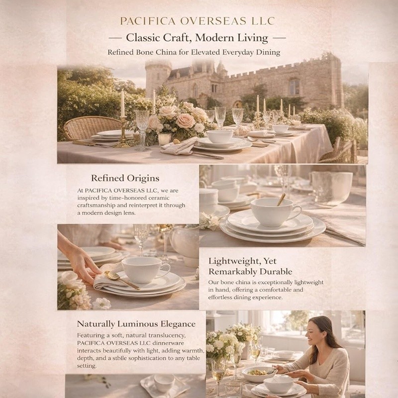 16 Piece Bone China Dinnerware Set Elegant Embossed Design Dining Table New