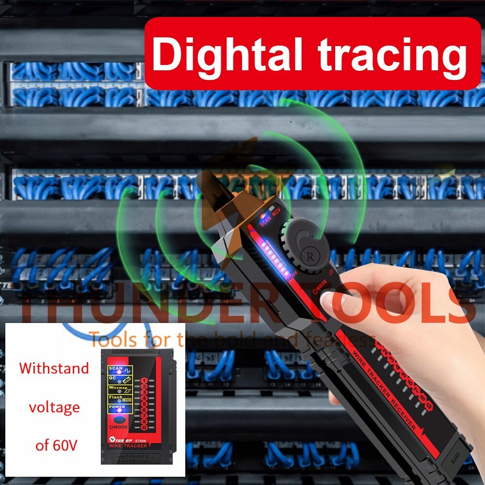 Thunder Tools ET606 Cable Port Tester Handheld Network Cable Tester Cable