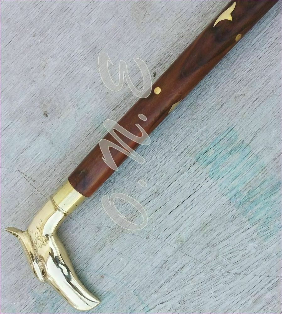 Solid Eagle Head Wooden Walking Stick Victorian Handle Antique Style Cane Gift