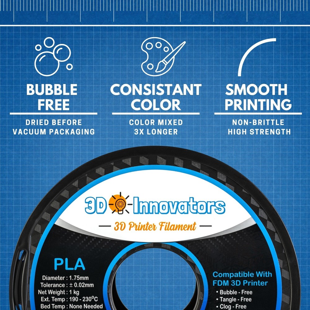 3D Innovators 3D Printer PLA Filament 1.75mm 1KG/2.2LB
