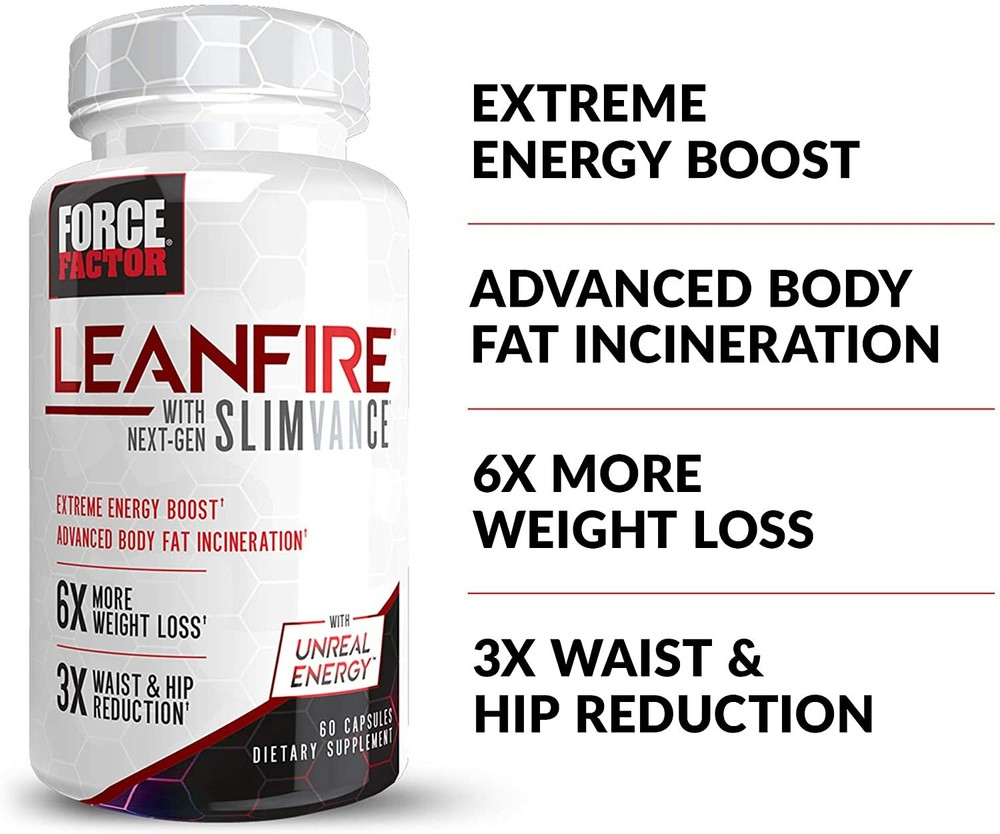 Force Factor Leanfire Next-Gen Slimvance Thermogenic Fat Burner 60 Caps New