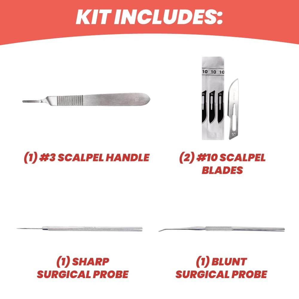 Dissecting Kit, 10 instruments, w/Case