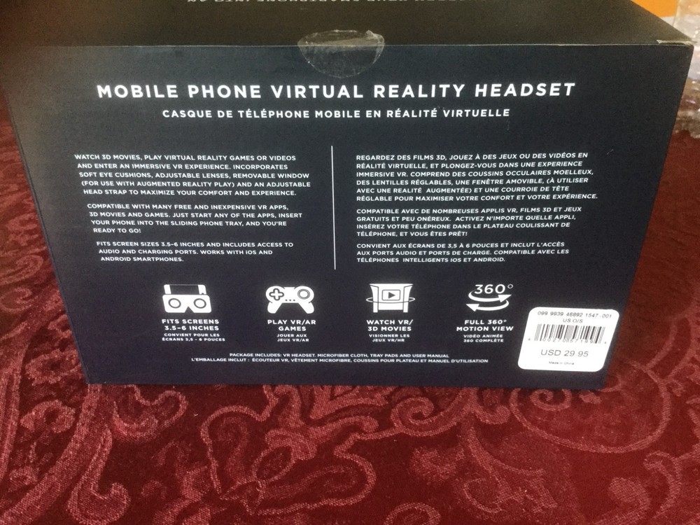 American Eagle Mobile Phone Virtual Reality Headset - New Open Box - UNTESTED