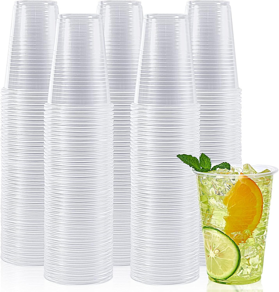 Lilymicky 500 Pack 9 Oz Clear Plastic Cups, Disposable Drinking Cups, Plastic Pa