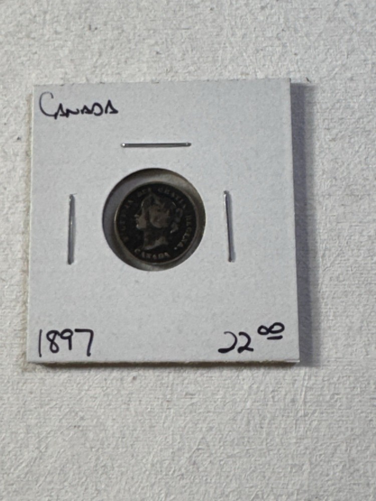1897 Canada 5 Cents Small Silver Coin