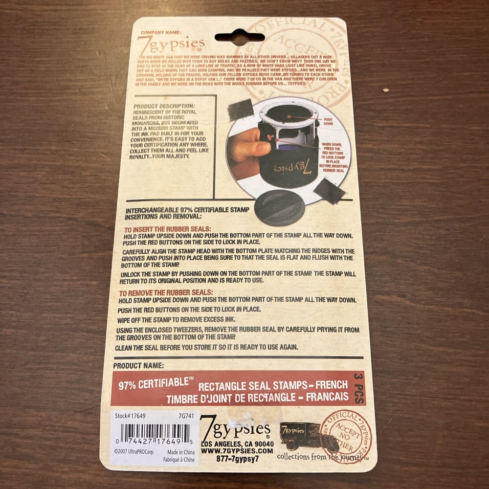 7gypsies 3 PC Rectangle Seal Stamps