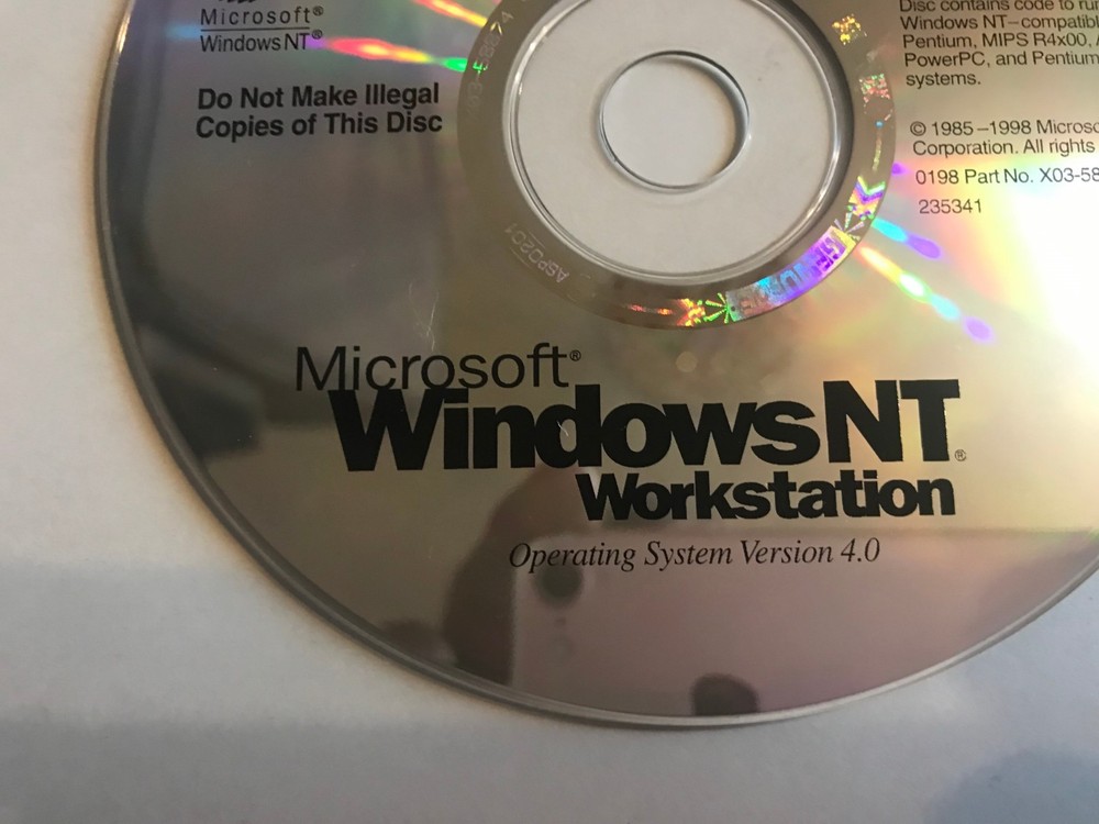 Microsoft Windows NT Workstation 4.0 CD-ROM 1-2 Processor Edition