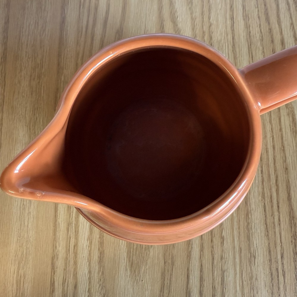 Stoneware Ceramic Pitcher With Handle 42 fl. oz. FTD Orange