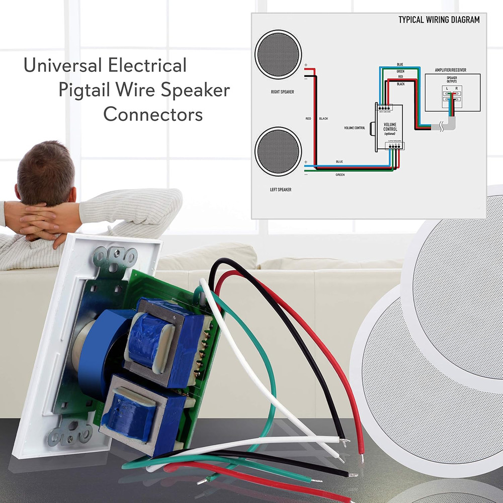 Wall Mount Volume Control Knob - Flush In-Wall Plate Rotary Style Adjustment, 20