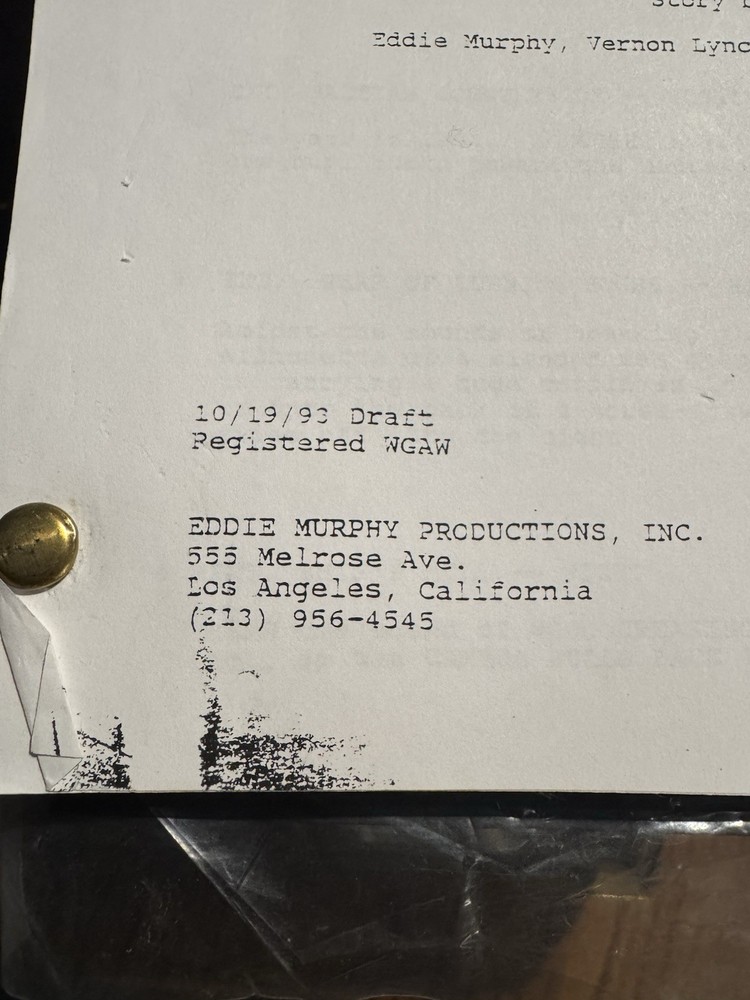 Vampire in Brooklyn Authentic Screenplay/Script Eddie Murphy Charlie Murphy