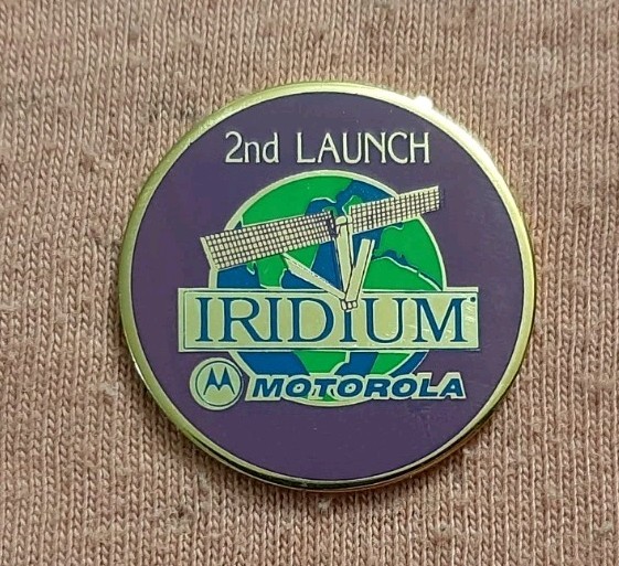 NASA Iridium 2nd Launch Motorola Satellite Lapel Pin