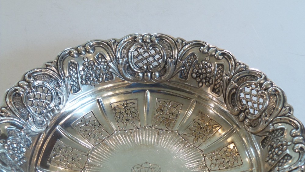Continental .800 Silver Embossed Deep Bowl, 390 grams