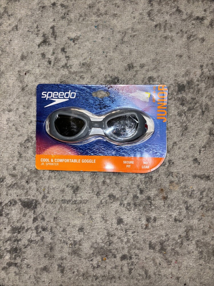 NEW Speedo Junior (Age 6-14) Goggles Jr Sprinter Cool & Comfortable- Gray
