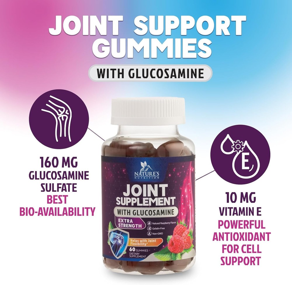 Joint Support Gummies Glucosamine Plus Vitamin E - 60 Count (Pack of 1)