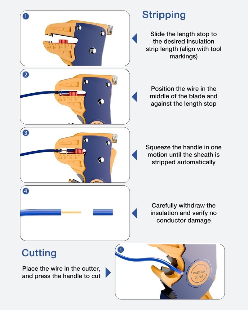 Automatic Quickstrip Wire Stripper and Cutter Professional Quick Strip Wire Str