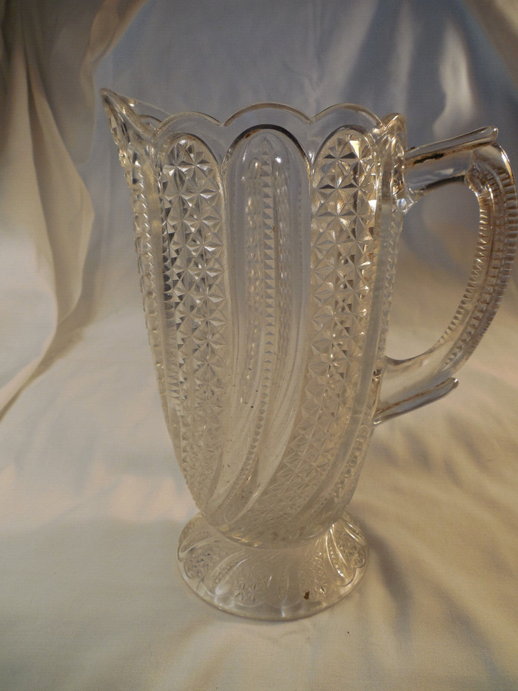 McKee EAPG doric feather pitcher 8 1/4"