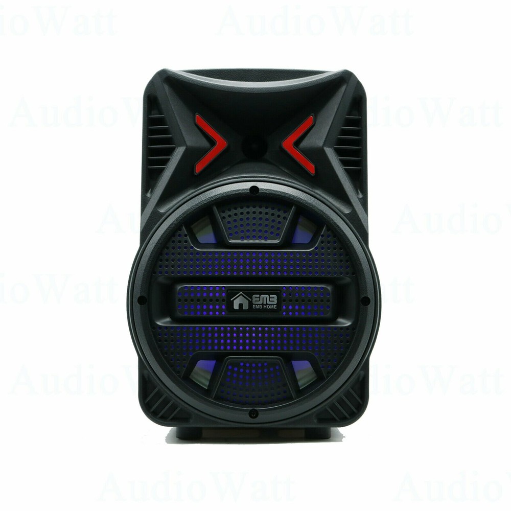 8" 600 Watts Portable Powered DJ Speaker Only Work w/ iPhone Bluetooth AUX USB