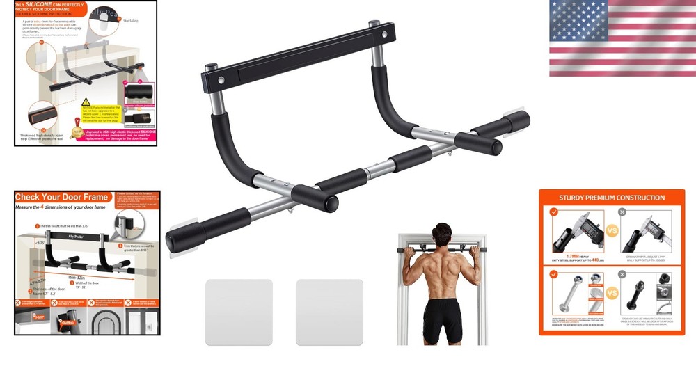 Portable Indoor Pull Up Bar - Heavy Duty Design for Multi-Grip Home Workouts