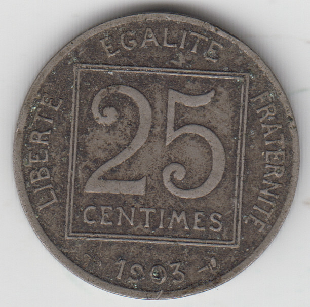 France 25 Centimes 1903 as shown