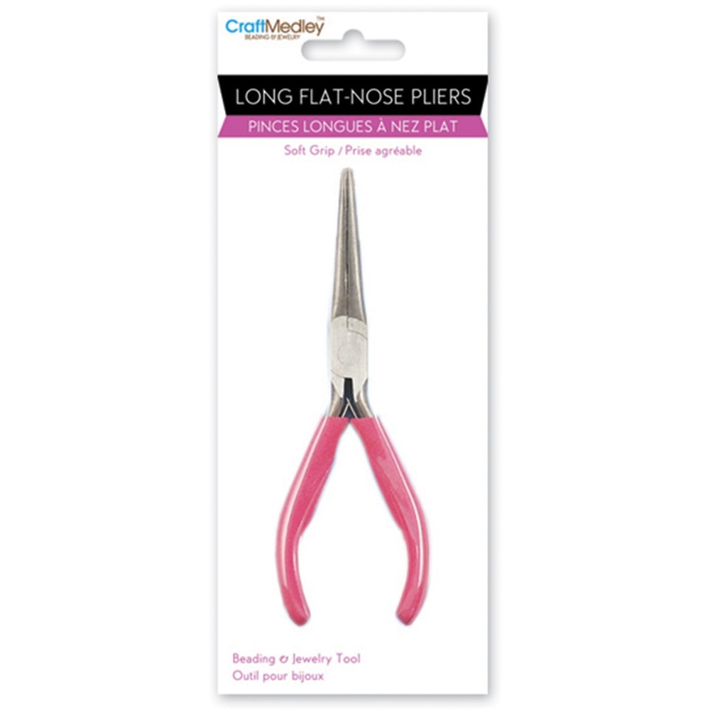 Long Flat Nose Pliers W/Soft Grip Handle 6"