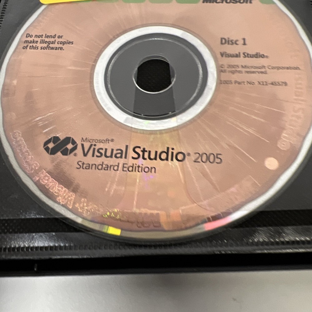 Retail Microsoft Visual Studio 2005 Standard Edition Academic 5 Disc Set W/ Key