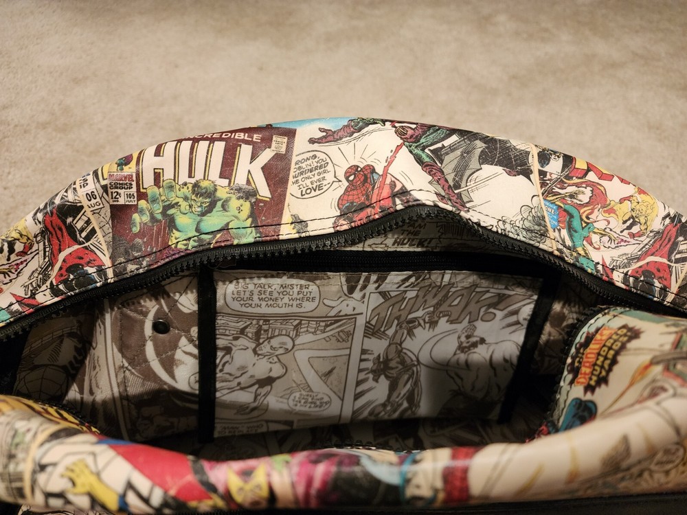 Retro Marvel Dufflebag In Comic Book Print With Shoulder Strap Excellent Shape