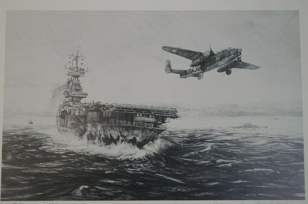 WW2 US USN Navy Avenging Strike Doolittle Raid Robert Bailey Signed Print