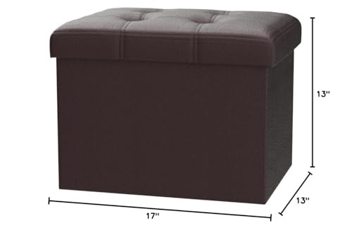 Faux Leather Storage Ottoman Foldable Multi Purpose Foot Stool Coffee Table
