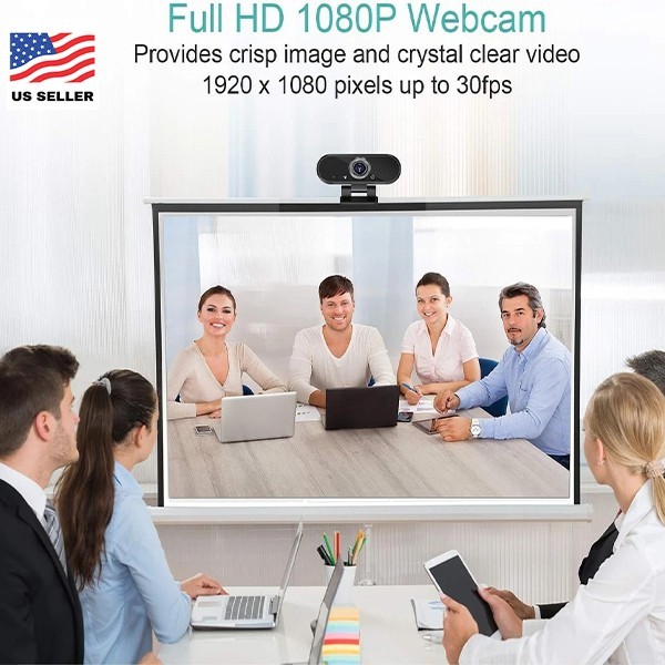 1080P Webcam with Microphone USB Streaming External Web Camera NEW