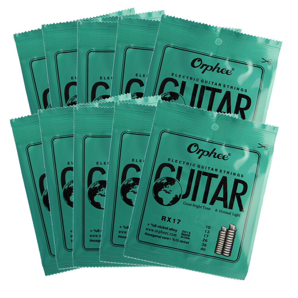 10X Orphee RX17 Guitar Strings Electric Guitar Strings 6 String Set Thin 10-46
