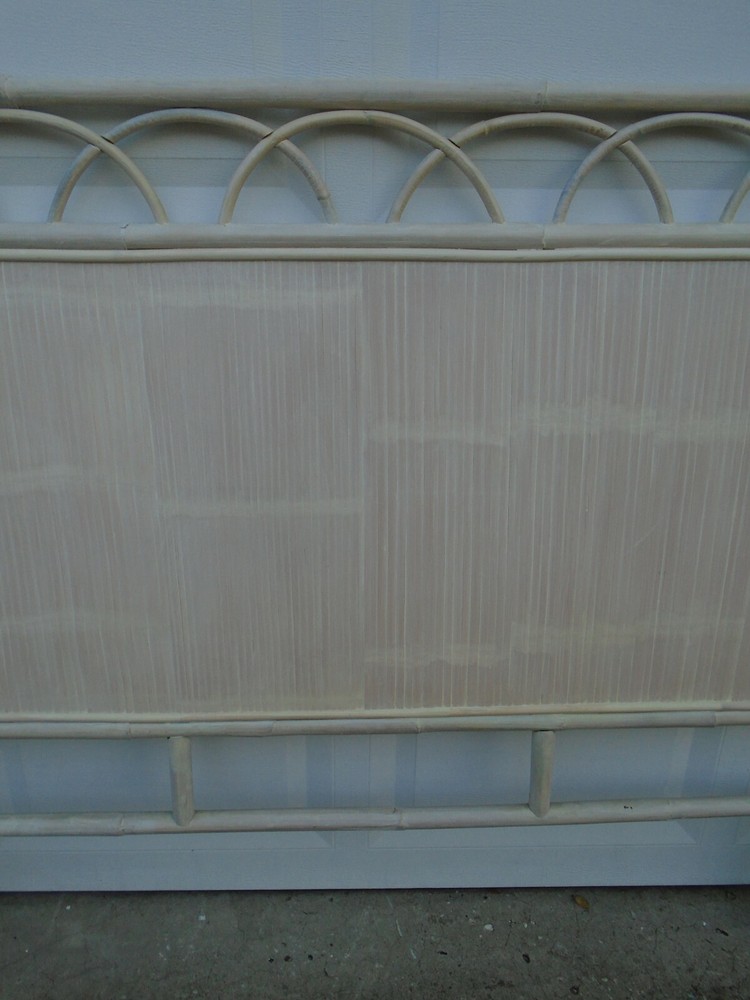 Split Bamboo QUEEN Size Headboard Flat Rattan Hollywood Regency Beach Cottage