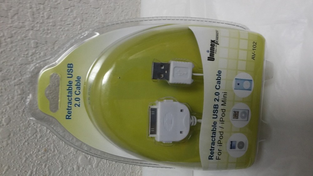 uninex retractable usb 2.0 cable for ipod ipad
