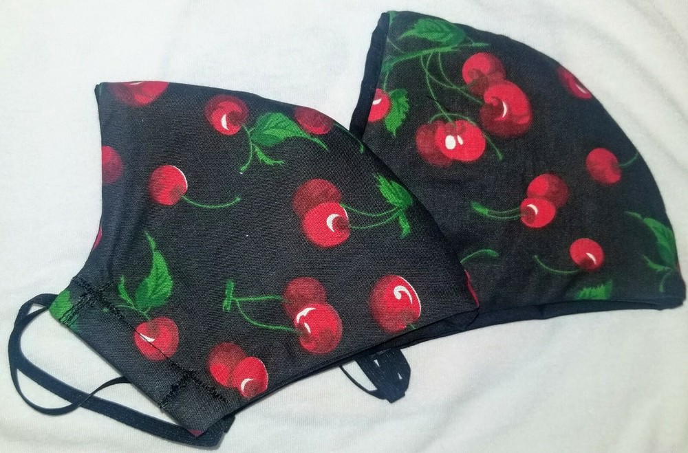 2 Pack Cherry print Print Face Masks