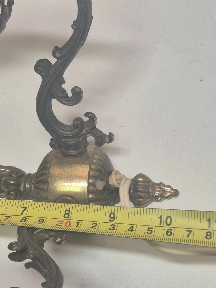 Vintage Gilded Brass Sconce Decorative Rococo Style Untested