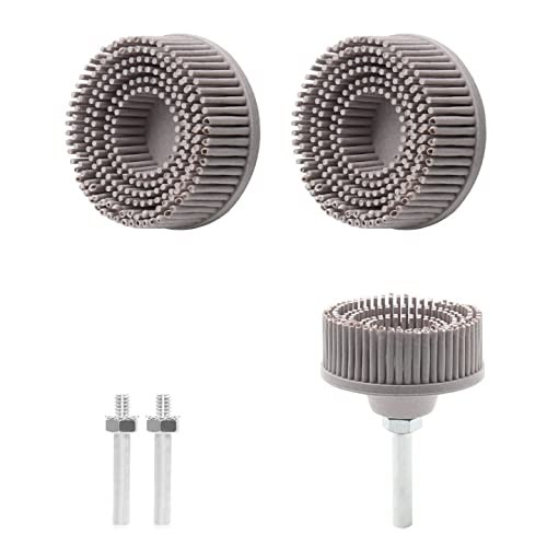Jersvimc 2Pcs 120 Grit White Bristle Disc Attachment, 2 Inch Abrasive