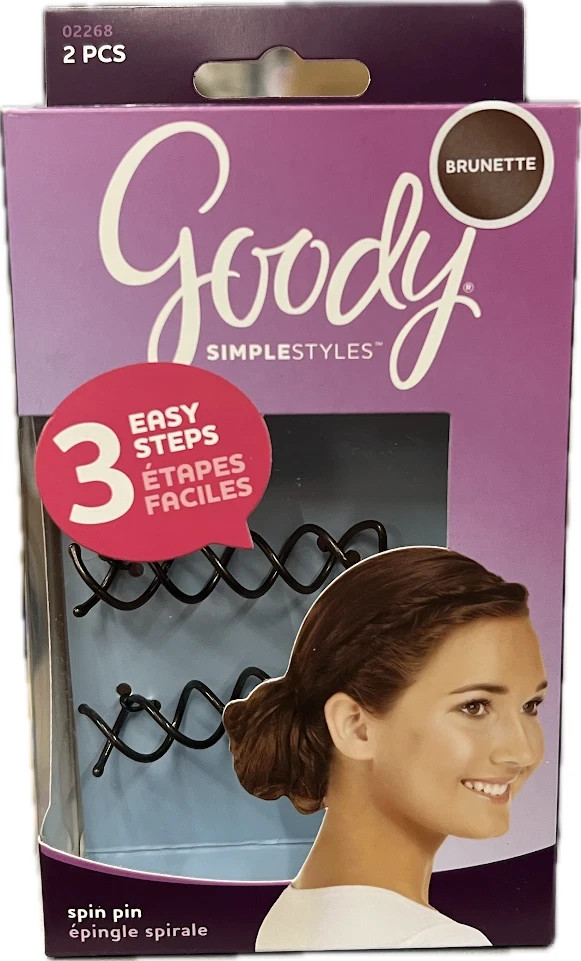 Goody Simple Styles Spin Pins brunette, 2 count