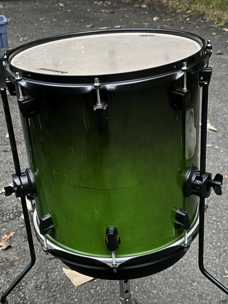 Ludwig Element Evolution Green Fade 14” Floor Tom Drum 100th