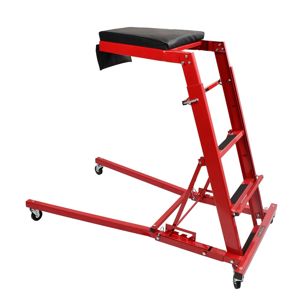 400LBS Foldable Topside Creeper 45"-66" Adjustable Height Engine Movable Ladder