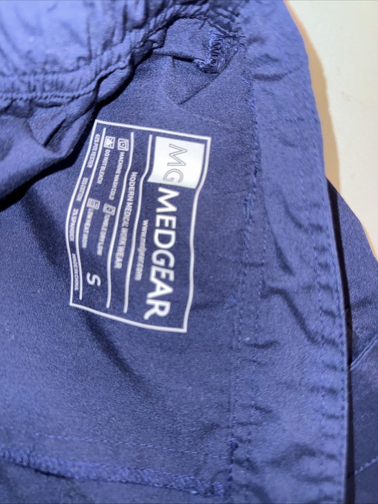 MedGear Scrub Pants Women's Small Blue Elastic Drawstring