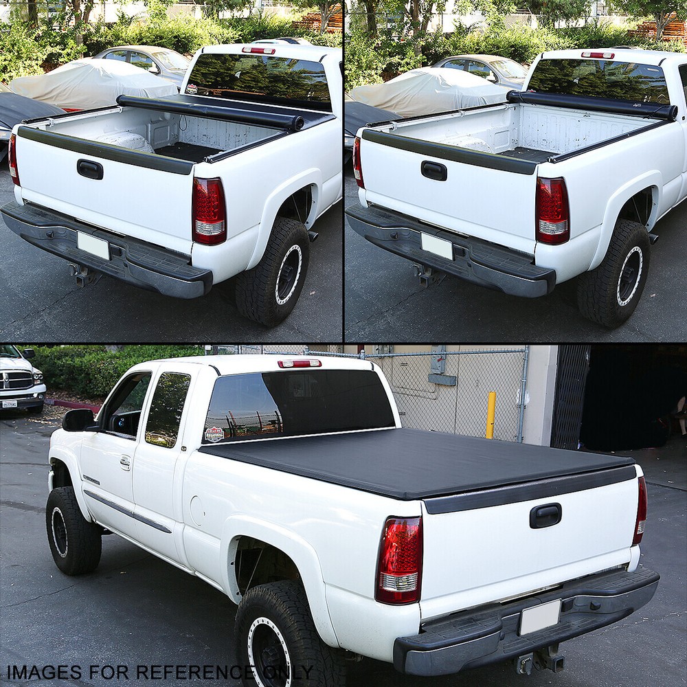 FOR 2007-2018 CHEVY SILVERADO GMC SIERRA 5.8 FT BED SOFT ROLL-UP TONNEAU COVER