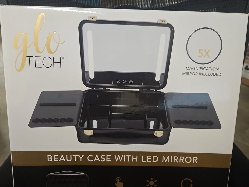 Glo Tech Beauty Case With LED Mirror - Black - Light Use - Unboxed